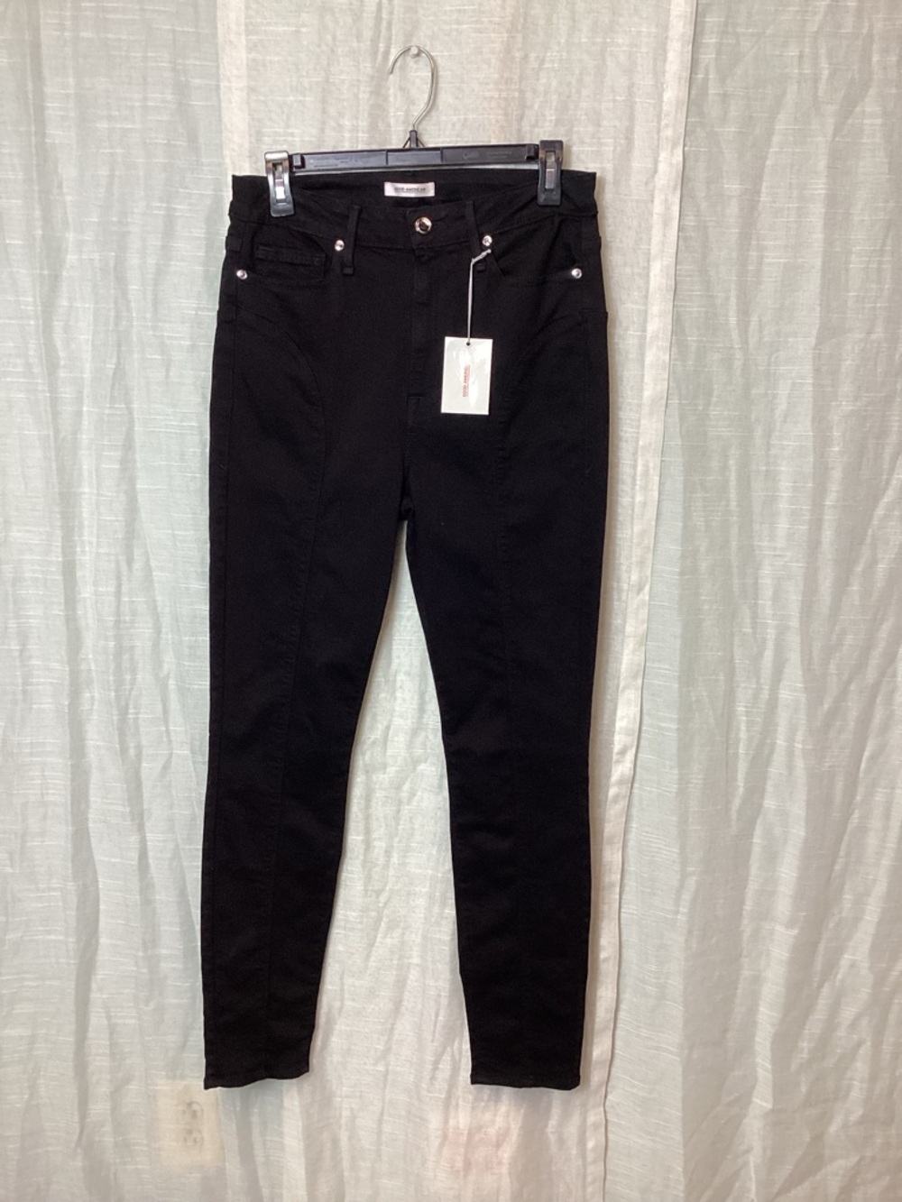 NWT Good American- Good Waist- Black Skinny Pants; Size:12 (Large)